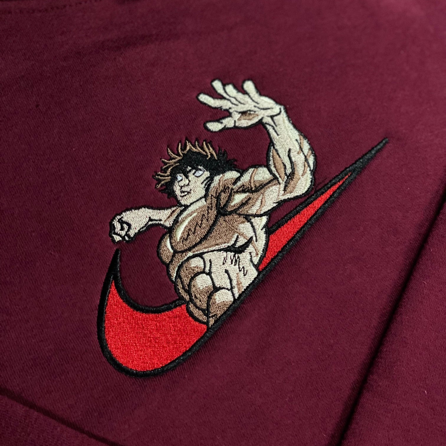 LIMITED BAKI THE GRAPPLER HANMA X Demon Punch EMBROIDERED Gym HOODIE